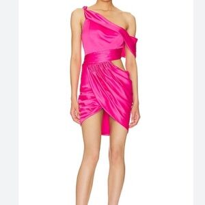 NBD Pink One-Shoulder Mini Dress